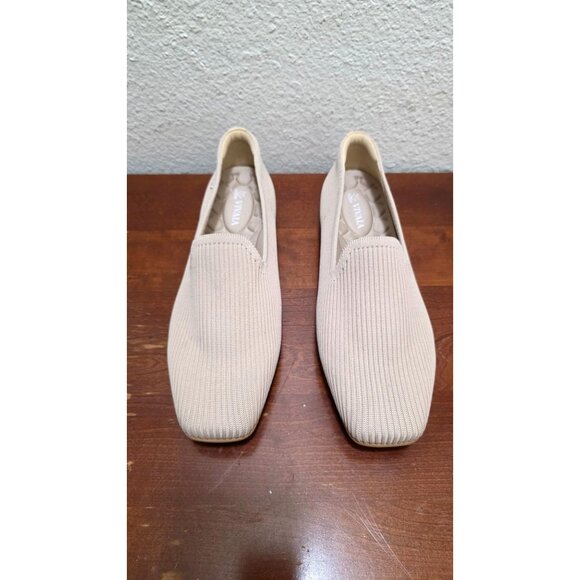 NWOT Vivaia Square Toe Beige Knit Slip-On Loafer Shoes Women’s Size 40.5Lightwei - Picture 2 of 9